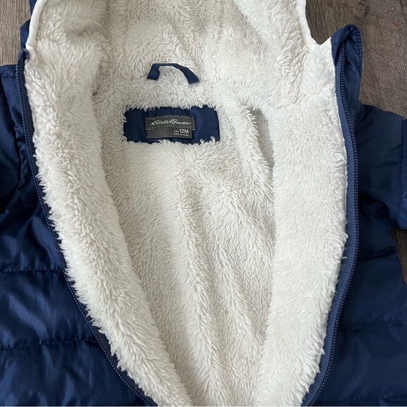 Eddie Bauer baby boy toddler boy down filled snowsuit 12 months - Picture 5 of 12